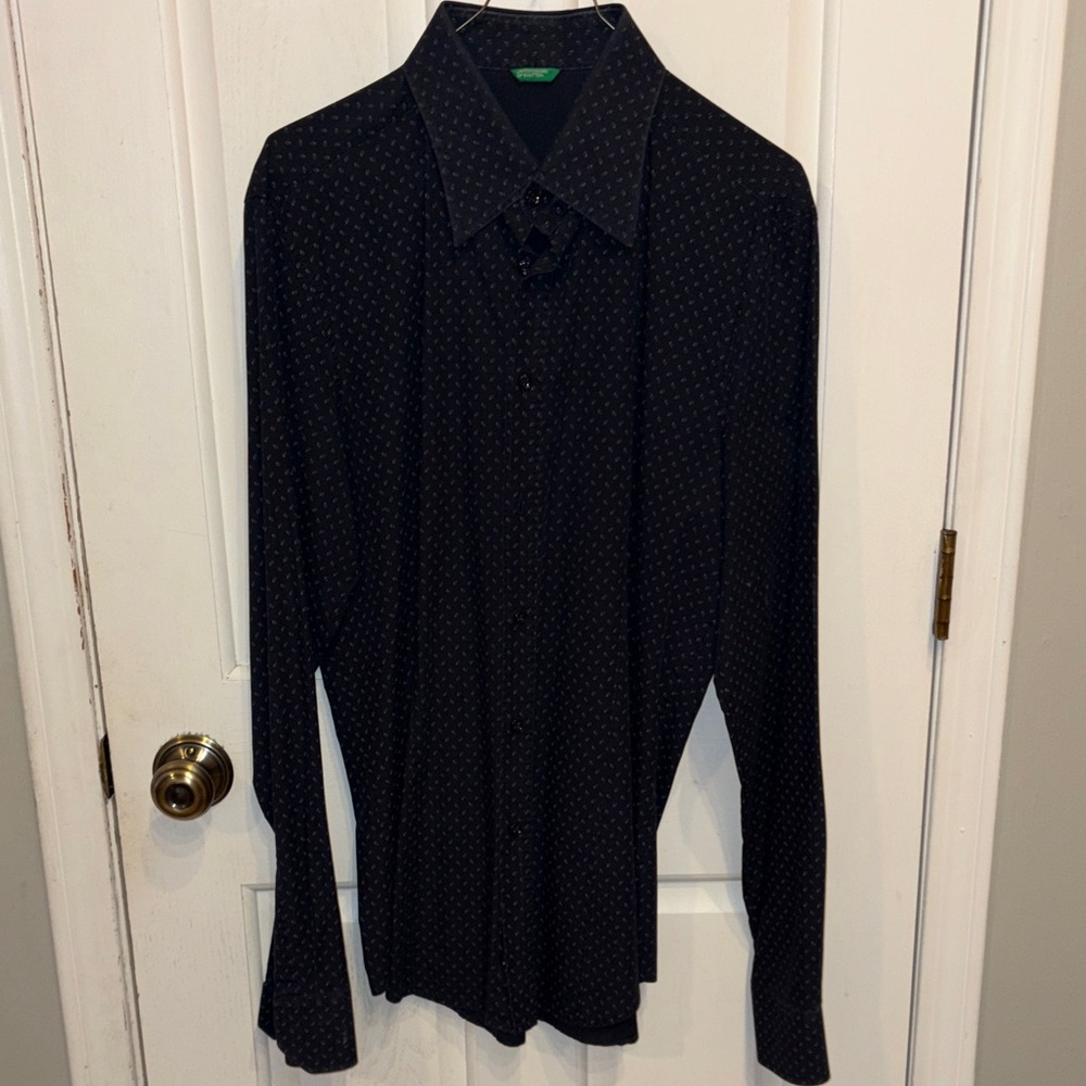 United Colors Of Benetton Navy Patterned Shirt